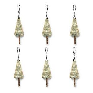 MacKenzie-Childs Farmhouse Holiday Tree Ornaments, Set of 6 NEW